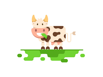 Dairy cow art character cow cute dairy flat graphic illustration vector