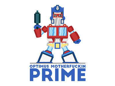 Optimus Prime character flat illustration optimus robot style transformers vector