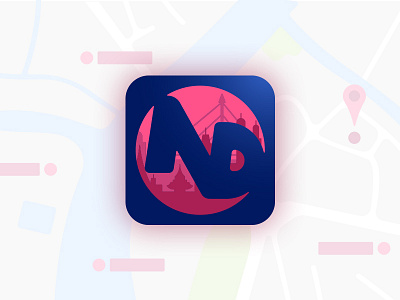 NightDigo App Icon app bangkok design icon logo mark silhouette skyline vector