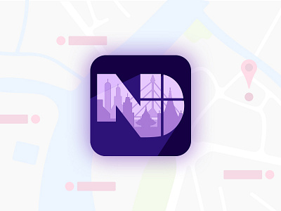 NightDigo App Icon(v.2) app bangkok design icon logo mark silhouette skyline vector