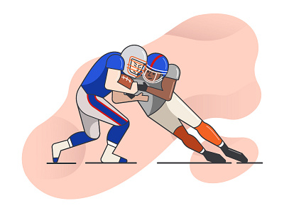American football behance blog character football illustration outlined players sport