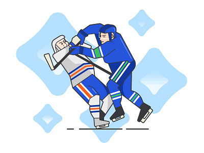 Ice Hockey Fight behance character hockey illustration vector