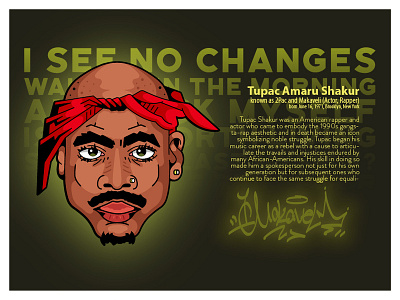 Inspirational Rappers Project "Tupac" 2pac behance cartoon illustration cartooning character makaveli portrait shakur tupac