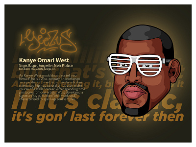 Kanye West "Yeezus" cartoon illustration illustration kanye kanyewest lettering mousemade portrait tag design yeezus