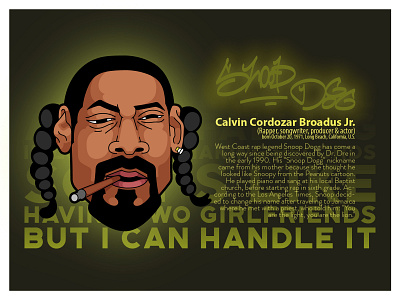 Snoop D.O. Double G calvin caricature cartooning character graffiti graphic design illustration lettering portrait rapper snoop snoop dogg tag