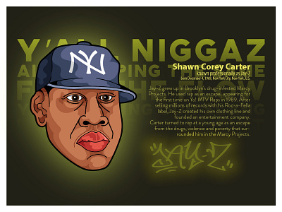 Jay-Z caricature carter character graffiti illustration jay z jayz lettering portrait portrait art rapper
