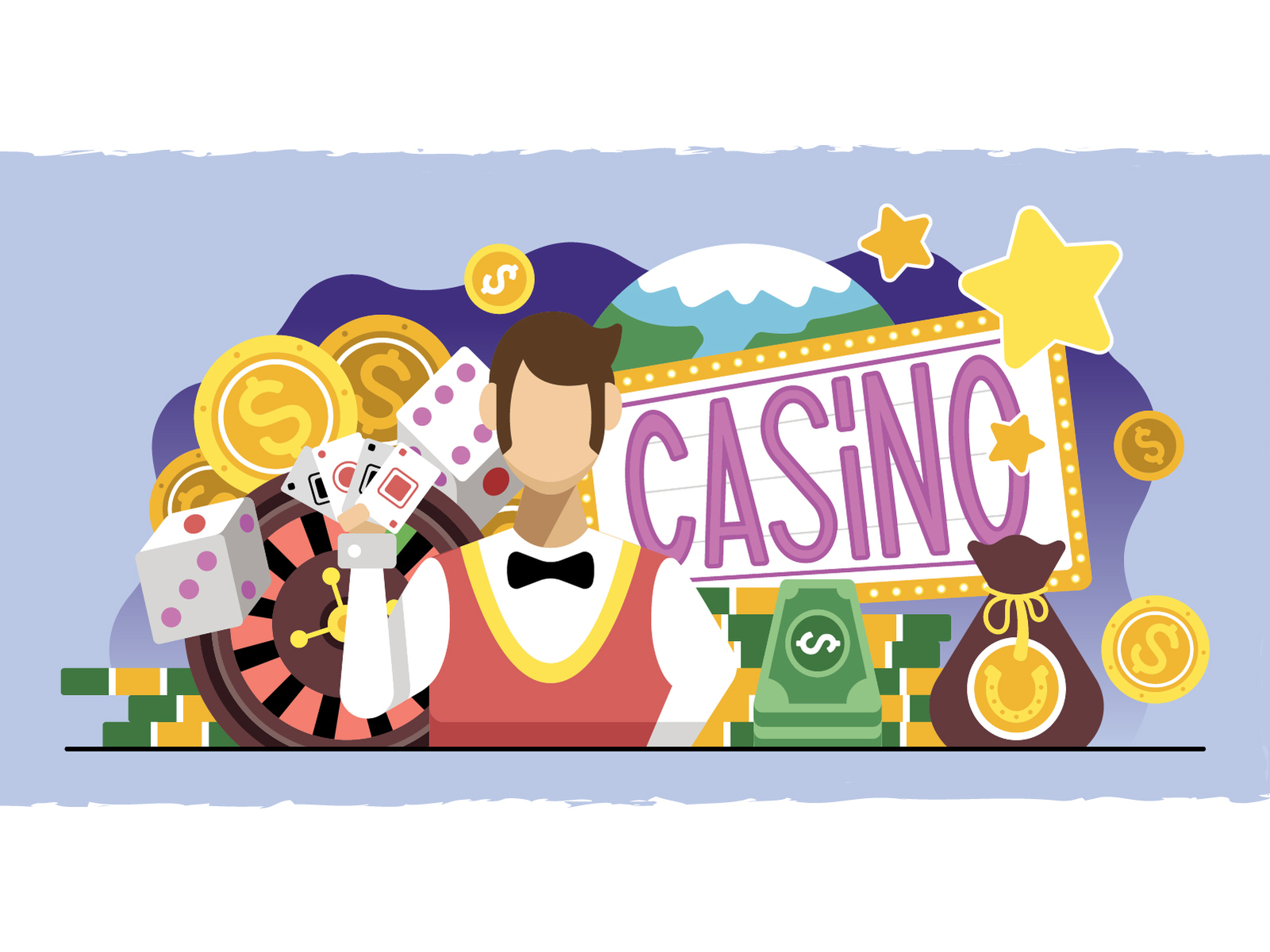 Online Casino 2d casino croupier flat icon icon illustration illustration money online casino