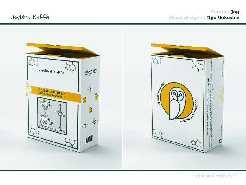 "The Alchemist" box packaging box design box packaging coffee app illustration over owl package packaging design pour pour over