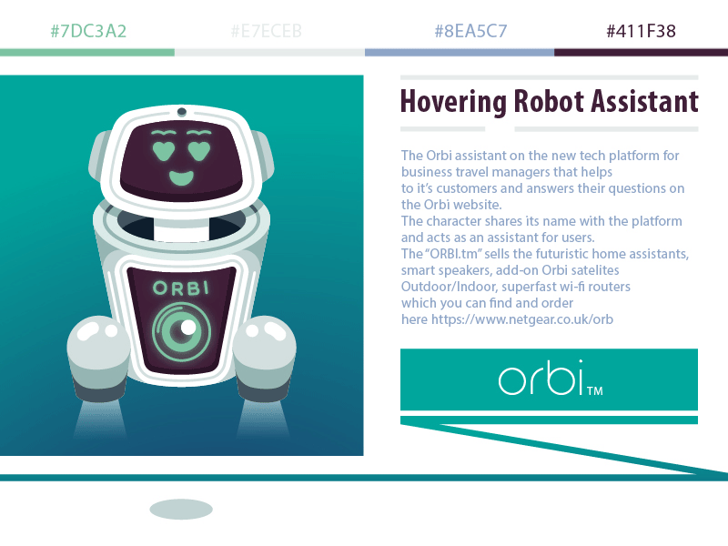 The Robot Assistant "Orbi" 3d 3d character assistant behance character character design flat flat 3d illustration vector