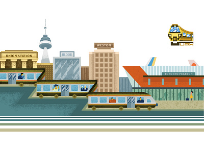 UPX App Banner app illustration banner design flat flat illustration railway textures texturized toronto train vector