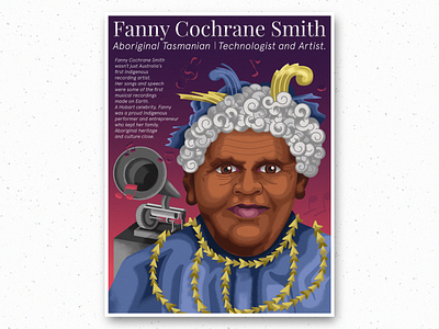 Fanny Cochrane Smith aboriginal affinity designer artist granny illustrator ipad pro portrait poster poster design tasmanian technologist texturing