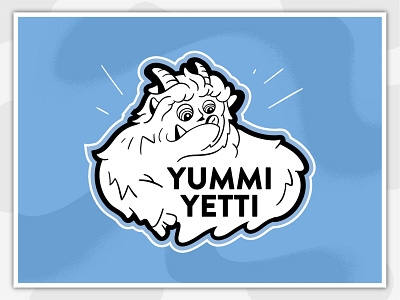 "Yummi Yetti" Label Version n.2 affinity bigfoot character design hand drawn illustration label logo mascot product spices vector yetti