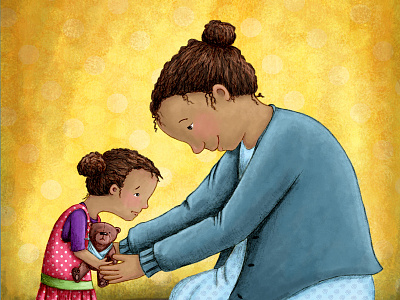 A moment children emotions family illustration maria bogade mixed media picture book