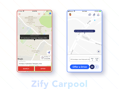 Zify rebranding & application revamp carpooling cities colours commuting mobile product design rebranding redesign revamp uidesign uxdesign