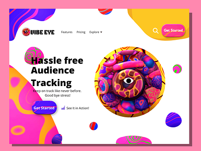 VIBE EYE 3d app branding design graphic design icon illustration illustrator ui uidesign uiux ux web webdesign website