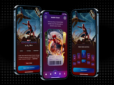 Movie Ticket Booking App - UI/UX Design 3d app appdesign branding design designer figma graphic design icon illustration spiderman ui uidesign uiux userinterfacedesign ux uxdesign web webdesign