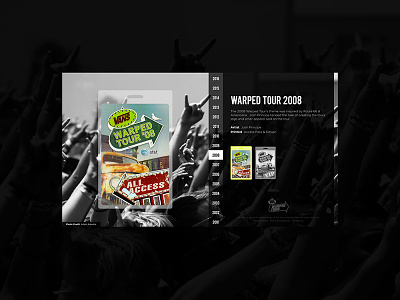 The Artwork of Vans Warped Tour dark uiux visual design web design