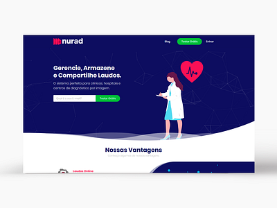 Landing Page - Nurad design desktop landing page layout medical ui