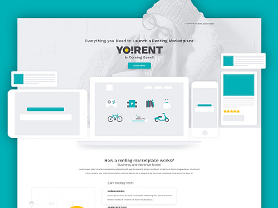 Yorent Landing Page Concept clean interface landing page minimal product ui web web design