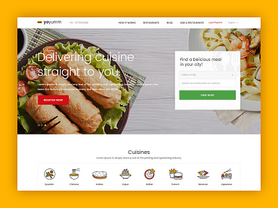 YoYumm Homepage Concept clean food homepage interface landing page minimal product ui web web design