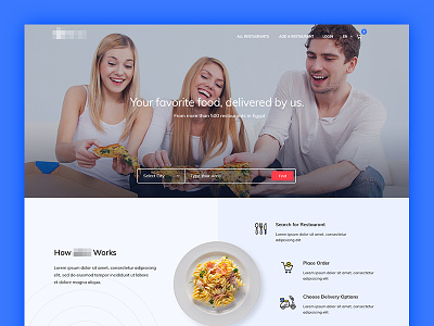 Online Food Ordering Landing Page Concept food landing page ordering ui user interface