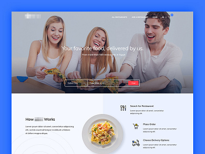 Online Food Ordering Landing Page Concept