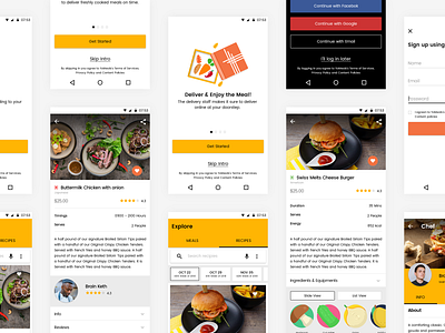 Yo!Meals App app clean food food app illustration interface minimal product ui ux