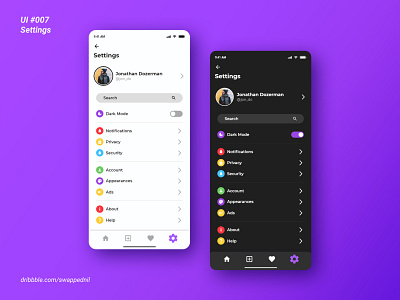 UI #007 - Settings daily ui 007 design settings ui ui 007 ui challenge ui design user experience user interface ux ux design