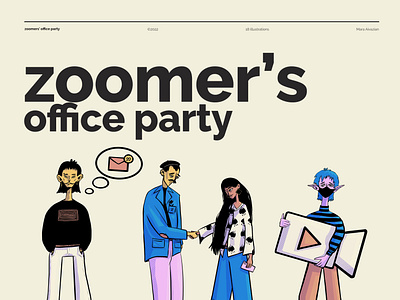 Zoomer's office party - Illustration pack app armenia branding bright bright colors character character fashion characters design fashion graphic design icons illustration retro ui ux vector vintage