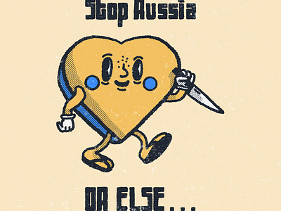 Stop Russia, or else.... cartoon character graphic design heart illustration old cartoon retro retro style stop russia vintage