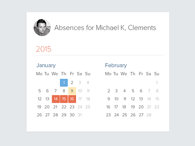 Absences calendar absences calendar day holiday month