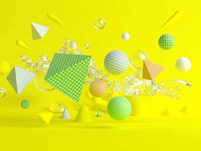 Shapes 3d abstract c4d crazy shapes spheres yellow