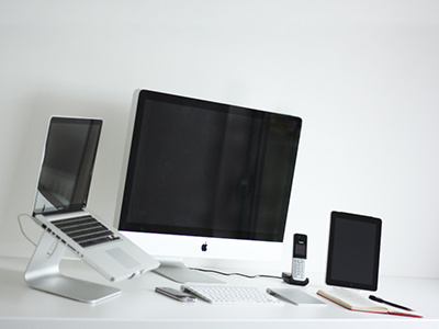 Workspace apple black home imac ipad iphone macbook moleskine office phone pixelproof trackpad white