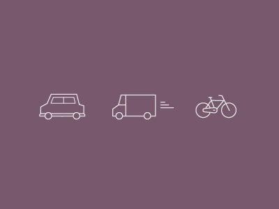 Transport icons bike car icon lines transport truck van