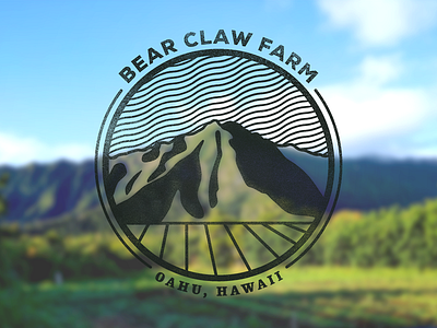 Bear Claw Farm bear claw farm branding hawaii island logo logo mark mountain mountains nature outdoors stamp texture