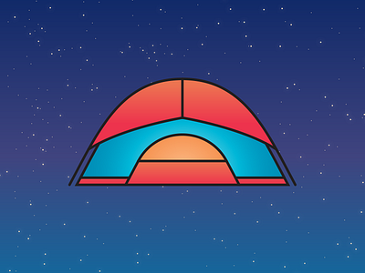 Camping camping glow gradient stars tent