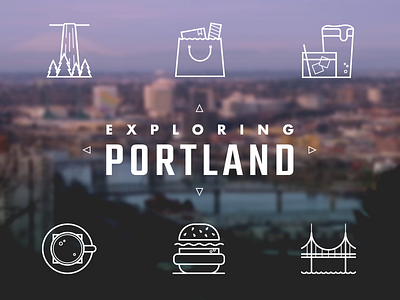 Portland Icon Set coffee drinks explore hamburger oregon photography portland shopping travel waterfall wilderness