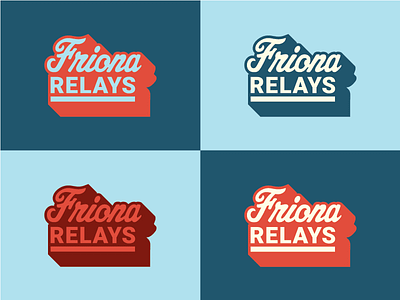 Friona Relays Logo 3d type america logo design nostalgia typography