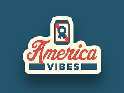 America Vibes america beer lapel pin pbr red white and blue travel