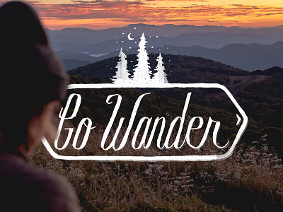 Go Wander explore hand drawn type icon illustration mountains north carolina photography smokies texture trees typography wander