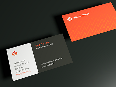 Moneythink Business Card 3d branding business card gradient logo design non profit typography