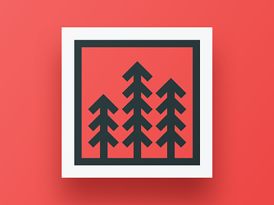 Forest explore flat design forest icon illustration minimal minimalism nature red trees wander