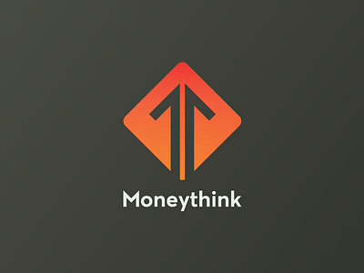 Moneythink Logo arrow brand design branding gradient logo mark orange road sign typography