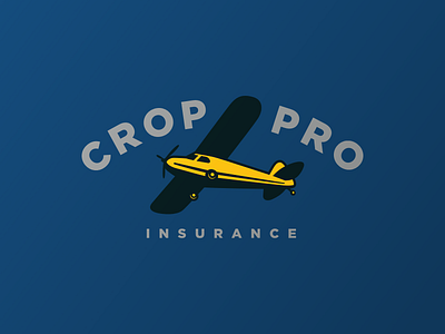Crop Pro Insurance airplane brand design branding crop duster crops farmers farming gold insurance lockup logo typography