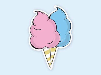 Cotton Candy carnival cotton candy design illu illustration sticker summer vector