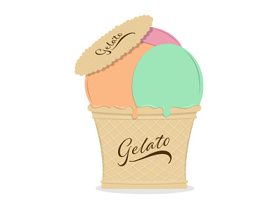 Gelato food gelato ice cream illustration