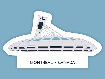 Olympic Stadium Montreal canada illustration landmark montreal sticker