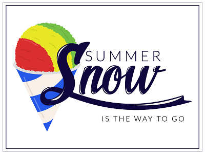 Summer Snow illustration snowcone tshirt typography