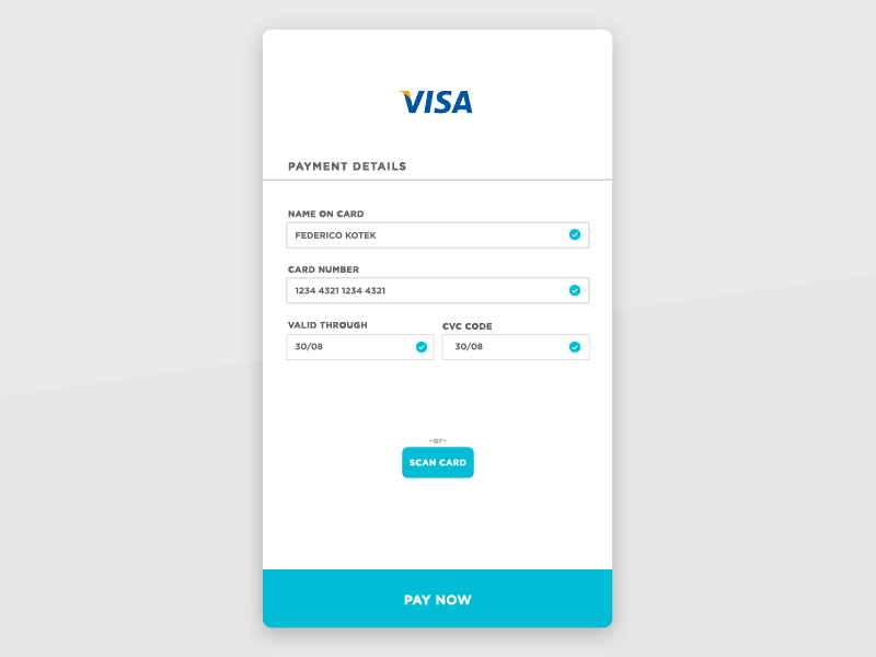 Credit Card Checkout - #dailyui #002 002 after effects animation button checkout credit card dailyui loop mobile sign up ui ux