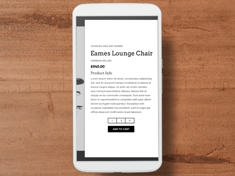 E-Commerce Shop (Single Item) - #dailyui #012 app chair daily design e commerce flat lounge mobile shopp store ui ux